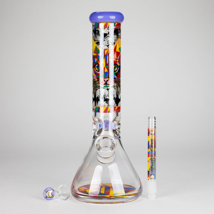 Cheech | 13″ Cat Decal Beaker Bong – CA-034 Glass Bong Smoking Cat Distribution