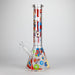 Cheech & Chong® Glass | 15" Tall Clear Power To The Flower Dual Chamber Hex Beaker Base Water Pipe Glass Bong West Coast Gifts