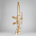 23.5" Chrome Rifle Glass Bong Glass Bong JJ Distribution Gold