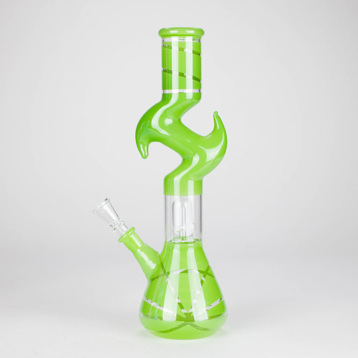 12" Zic-Zac Glass Water Pipe with Dome Percolator | Assorted Colors Glass Bong RMG WHOLESALE