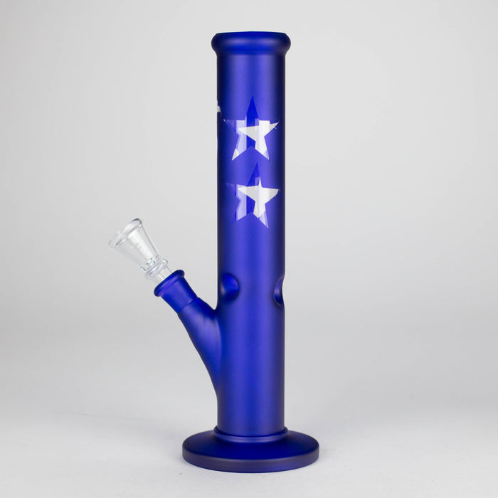10" Straight Tube Water Pipe with Star Pattern | Durable Glass – Assorted Colors Glass Bong RMG WHOLESALE