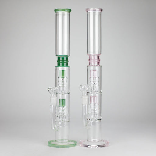 18" Straight Glass Water Pipe with Dual Percolator – Assorted Colors Glass Bong RMG WHOLESALE