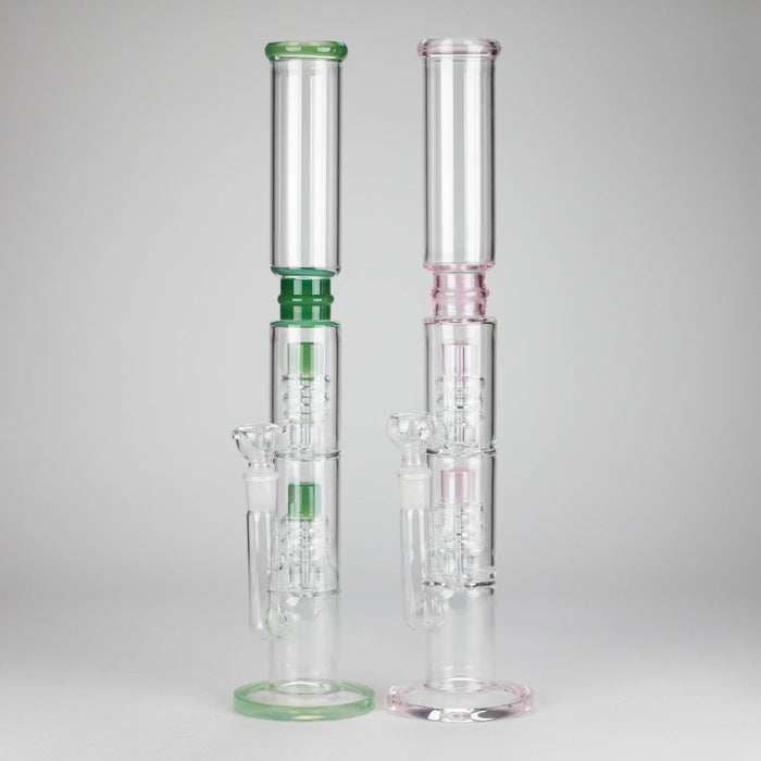 18" Straight Glass Water Pipe with Dual Percolator – Assorted Colors Glass Bong RMG WHOLESALE