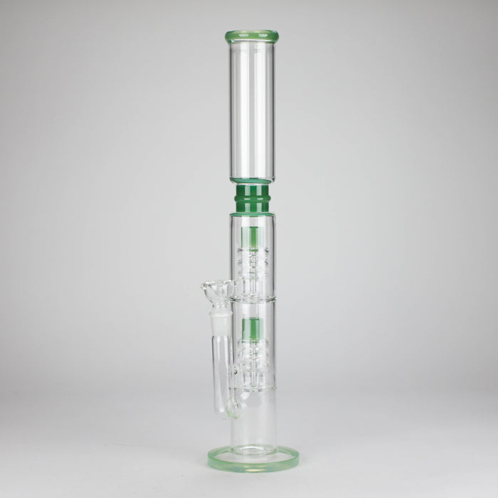 18" Straight Glass Water Pipe with Dual Percolator – Assorted Colors Glass Bong RMG WHOLESALE