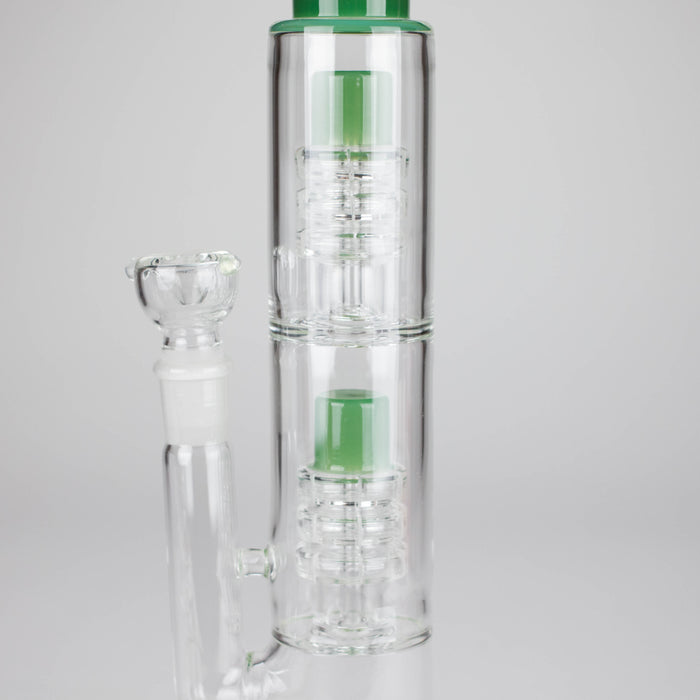 18" Straight Glass Water Pipe with Dual Percolator – Assorted Colors Glass Bong RMG WHOLESALE