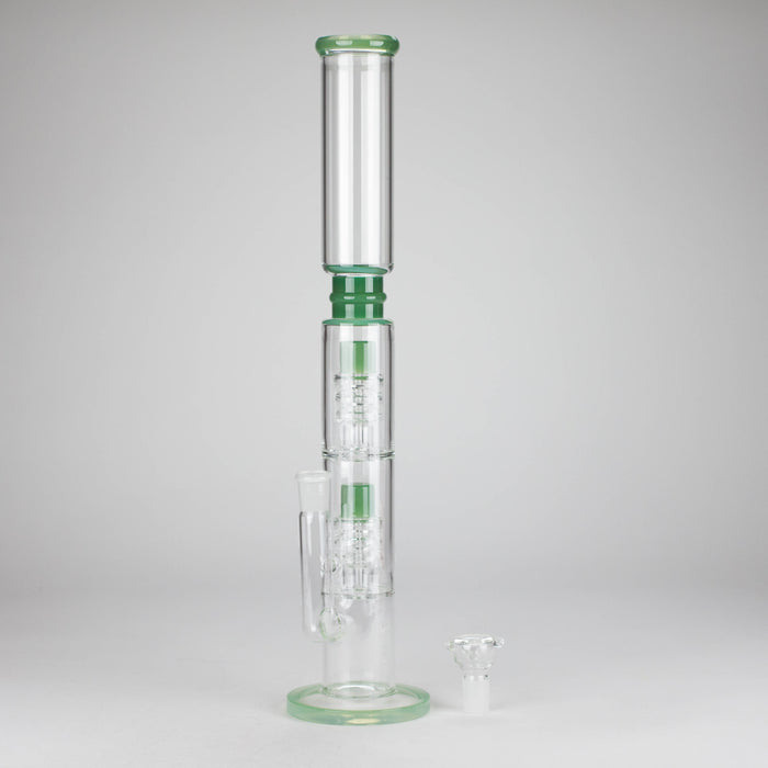 18" Straight Glass Water Pipe with Dual Percolator – Assorted Colors Glass Bong RMG WHOLESALE