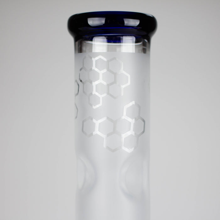16.5" Straight Frosted Glass Bong with Dual Honeycomb Diffuser – Stemless Design Glass Bong RMG WHOLESALE