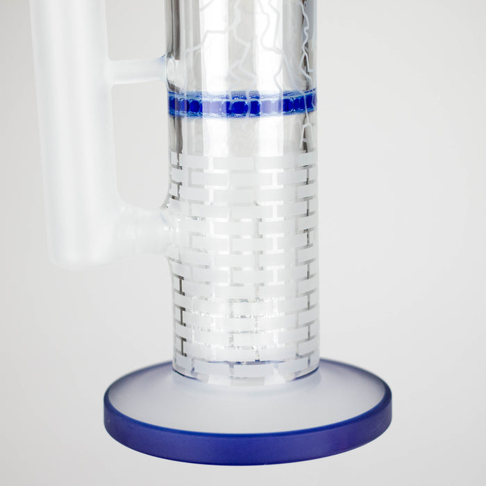 16.5" Straight Frosted Glass Bong with Dual Honeycomb Diffuser – Stemless Design Glass Bong RMG WHOLESALE