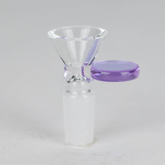 Glass bowl with color round handle for 14 mm Pack of 3 Bowl · Banger · Oil Burner 777 Smoke Light Purple [Pack of 3]