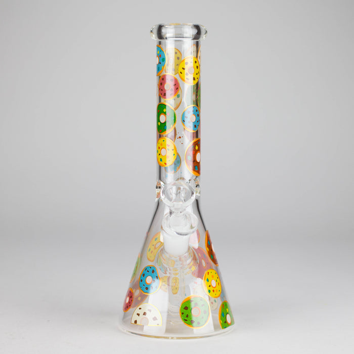 10" Glass Beaker Bong with Donut Design Glass Bong 777 Smoke