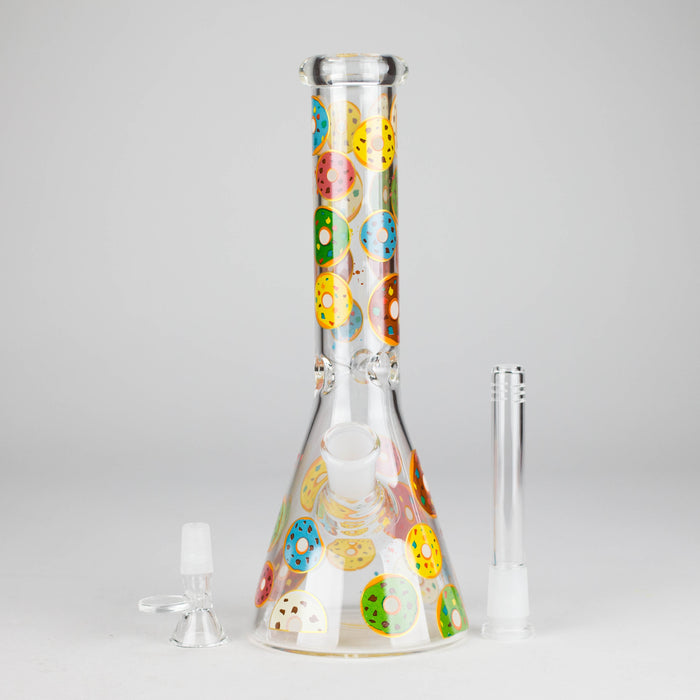 10" Glass Beaker Bong with Donut Design Glass Bong 777 Smoke