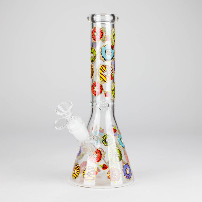 10" Glass Beaker Bong with Donut Design Glass Bong 777 Smoke Design2