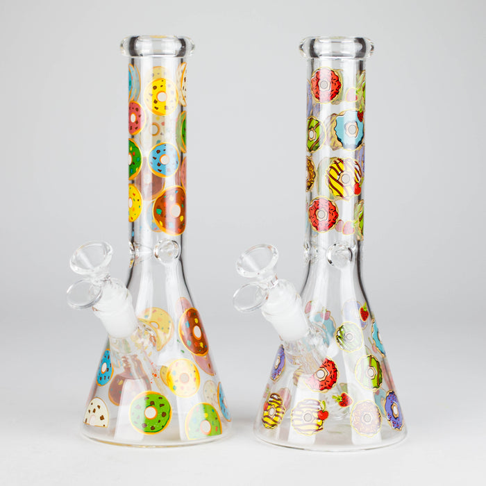 10" Glass Beaker Bong with Donut Design Glass Bong 777 Smoke