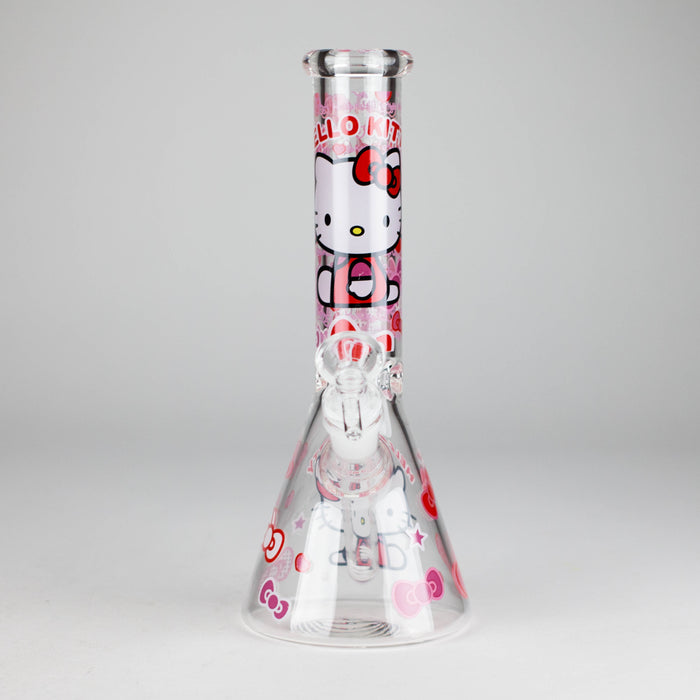 10" 5mm Glass Beaker Bong With Kitty Design Glass Bong 777 Smoke Design1