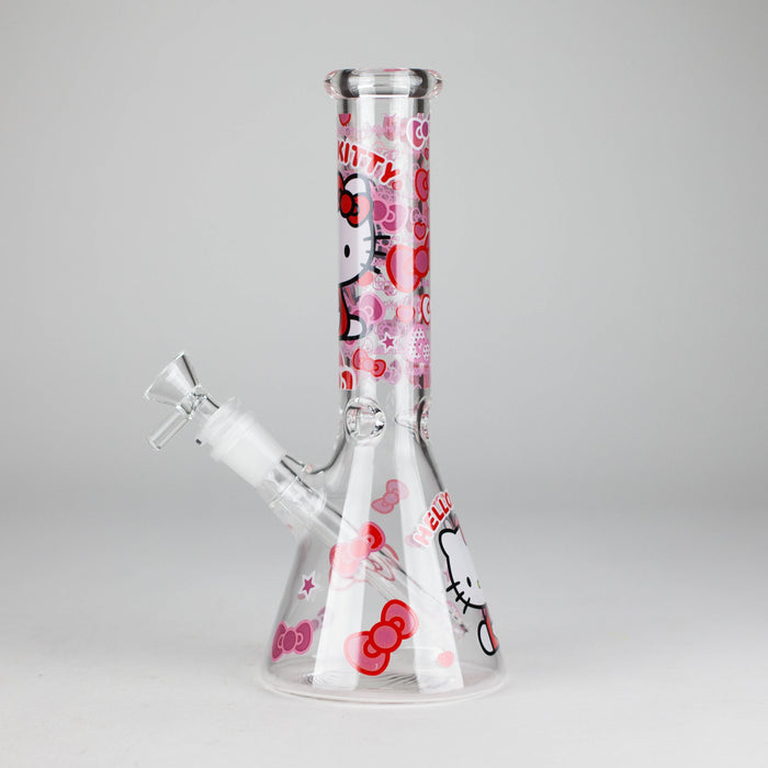 10" 5mm Glass Beaker Bong With Kitty Design Glass Bong 777 Smoke