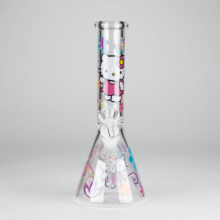 10" 5mm Glass Beaker Bong With Kitty Design Glass Bong 777 Smoke Design3