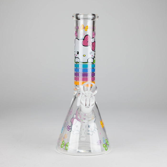 10" 5mm Glass Beaker Bong With Kitty Design Glass Bong 777 Smoke Design4