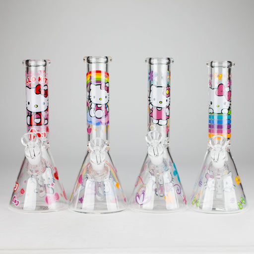 10" 5mm Glass Beaker Bong With Kitty Design Glass Bong 777 Smoke