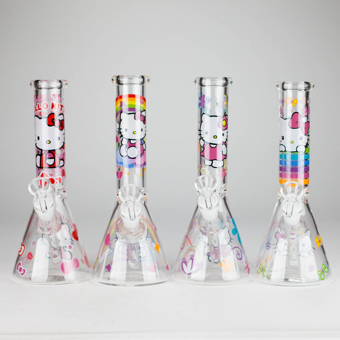 10" 5mm Glass Beaker Bong With Kitty Design Glass Bong 777 Smoke
