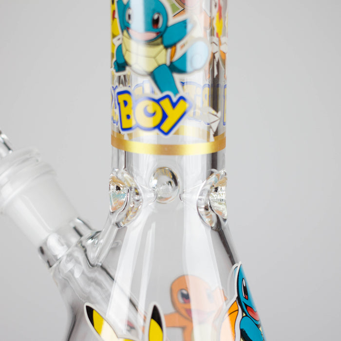 10" 5mm Glass Beaker Bong with Cartoon Design Glass Bong 777 Smoke