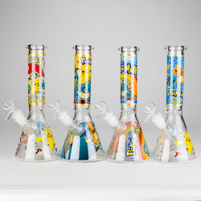 10" 5mm Glass Beaker Bong with Cartoon Design Glass Bong 777 Smoke