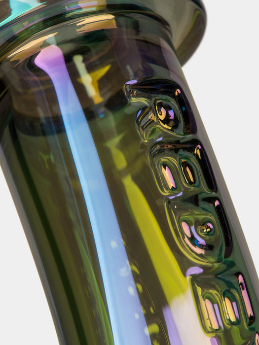 Red Eye Tek® | 11" Tall Metallic Terminator Finish Swiss Globe Rig Glass Rig West Coast Gifts