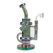 Red Eye Tek® | 9.5" Tall Metallic Terminator Finish Glitch Klein Recycler Rig Glass Rig West Coast Gifts Green