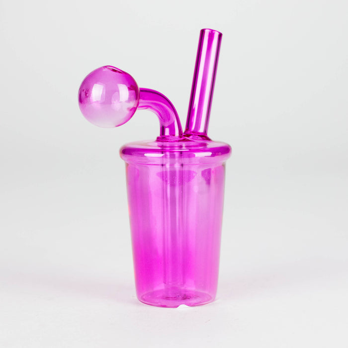5" Coffee Cup Oil Bong – Neon Galactic Glow Design [PIP668] Glass Rig NIBO Distribution