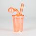 5" Coffee Cup Oil Bong – Neon Galactic Glow Design [PIP668] Glass Rig NIBO Distribution Orange-6