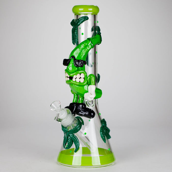 13" Bananabudz Glow in the dark Glass Bong Glass Bong DY Glass Green