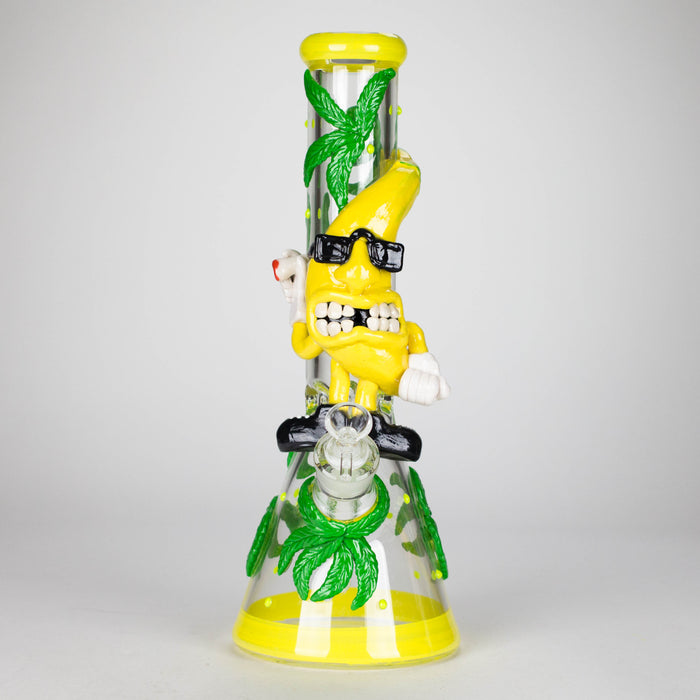 13" Bananabudz Glow in the dark Glass Bong Glass Bong DY Glass