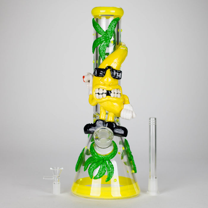 13" Bananabudz Glow in the dark Glass Bong Glass Bong DY Glass