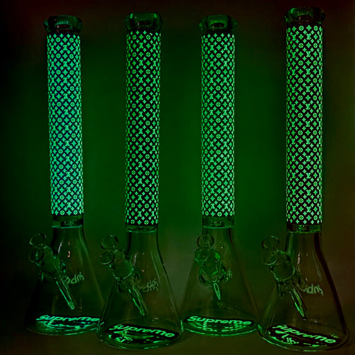 New Design 20" Stylish Designed 9mm Glow in the dark Glass Bong GlassBong Super Supplys Inc