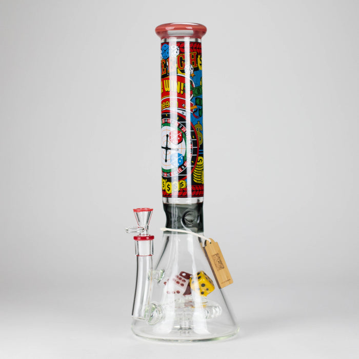 Cheech Glass | 15" Bet It All on Roulette Waterpipe – CHE-375 Glass Bong Smoking Cat Distribution