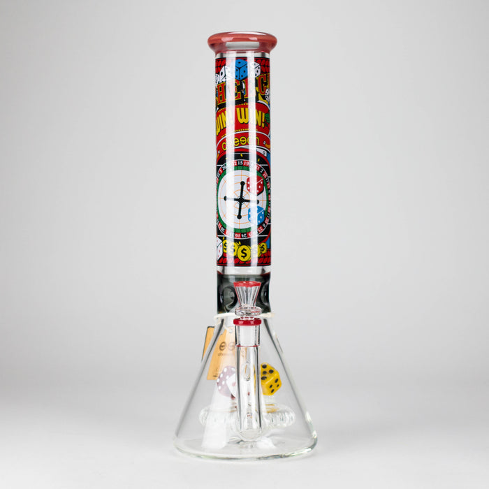 Cheech Glass | 15" Bet It All on Roulette Waterpipe – CHE-375 Glass Bong Smoking Cat Distribution