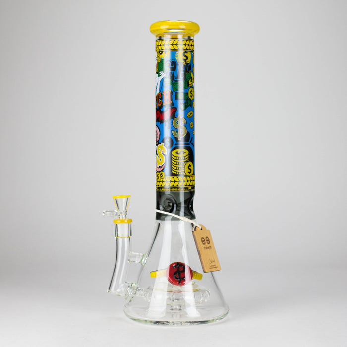 Cheech Glass | 15" Time to Cash Out Stemless Waterpipe – CHE-376 Glass Bong Smoking Cat Distribution