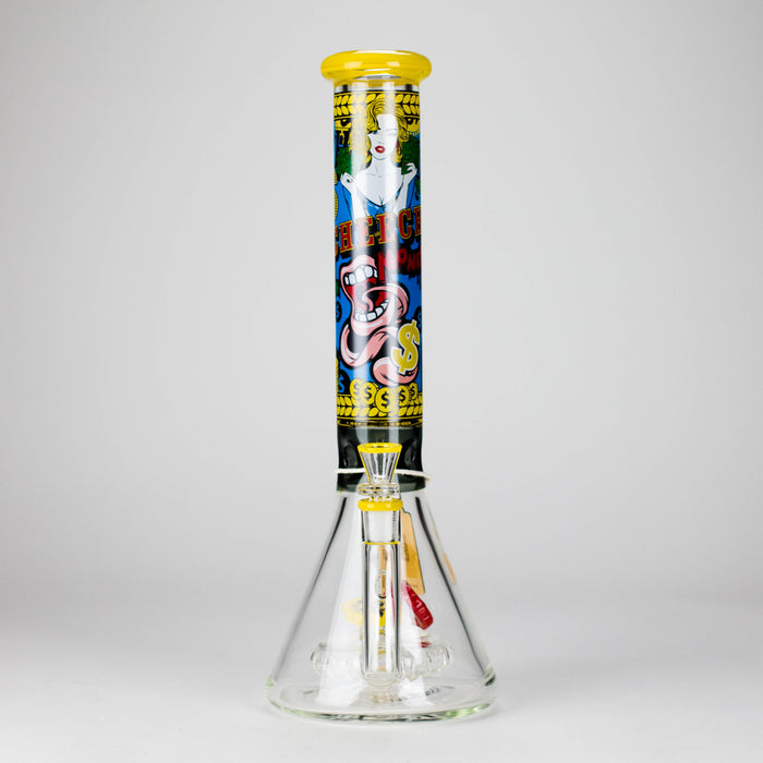 Cheech Glass | 15" Time to Cash Out Stemless Waterpipe – CHE-376 Glass Bong Smoking Cat Distribution