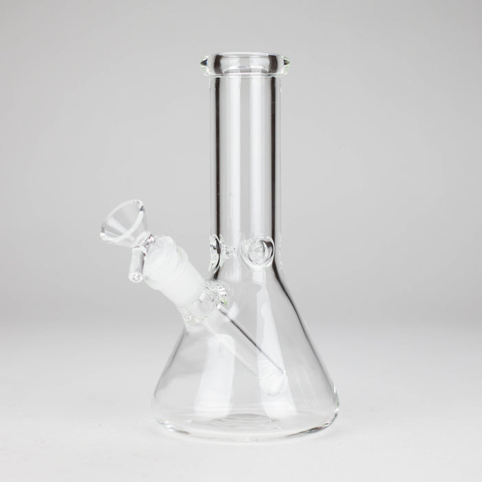 8" Electroplate Glass Beaker Bong – 5mm Thick | Ice Catcher | 3-Piece Set Glass Bong 777 Smoke Clear