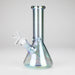 8" Electroplate Glass Beaker Bong – 5mm Thick | Ice Catcher | 3-Piece Set Glass Bong 777 Smoke Green