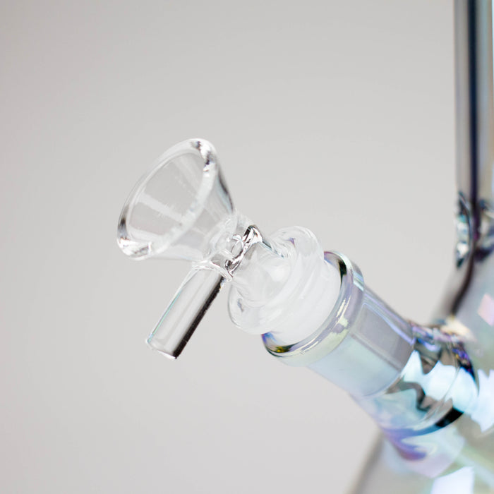 8" Electroplate Glass Beaker Bong – 5mm Thick | Ice Catcher | 3-Piece Set Glass Bong 777 Smoke