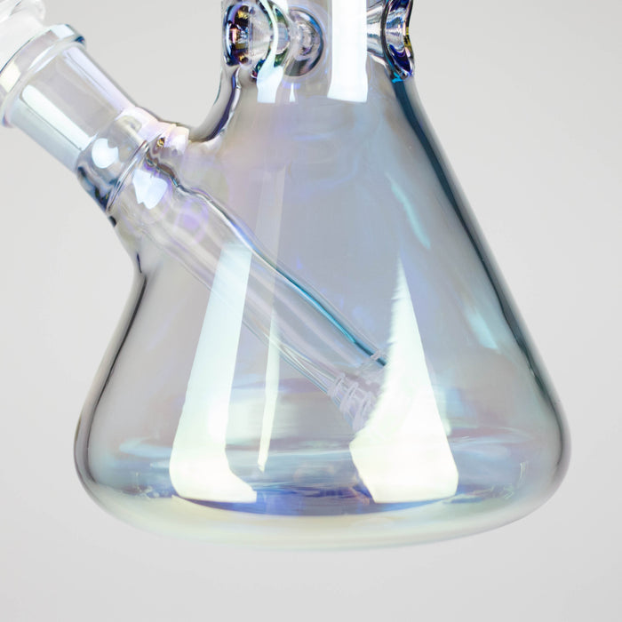 8" Electroplate Glass Beaker Bong – 5mm Thick | Ice Catcher | 3-Piece Set Glass Bong 777 Smoke
