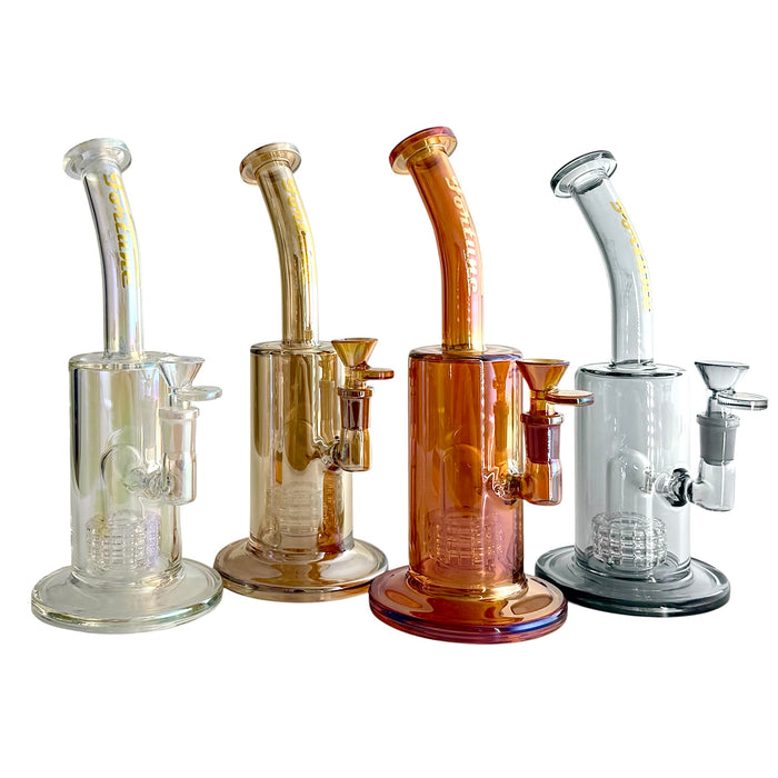 10" Electroplated With Perc Glass Bong Glass Bong Fortune