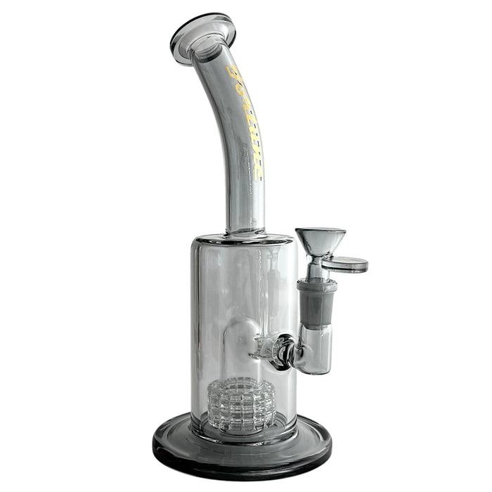 10" Electroplated With Perc Glass Bong Glass Bong Fortune Grey
