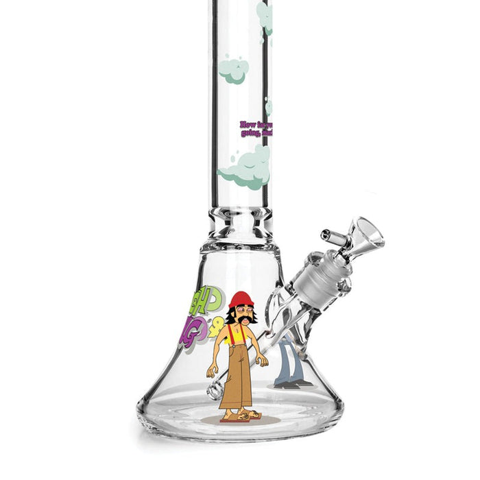 Cheech & Chong® Glass | 48" Tall 7mm Thick How High Are You Bell Base Water Pipe Glass Bong West Coast Gifts