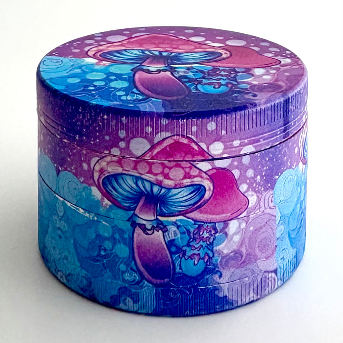 Psychedelic Mushroom Grinder 63*44mm 4 Parts-6CT Display Pack Super Supplys Inc