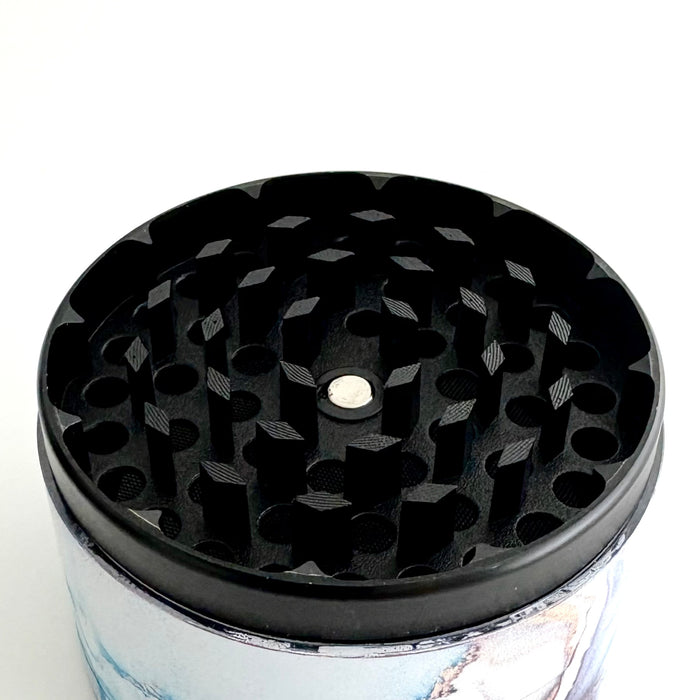 Marble Design Grinder 63*44mm 4 Parts-6CT Display Pack Super Supplys Inc