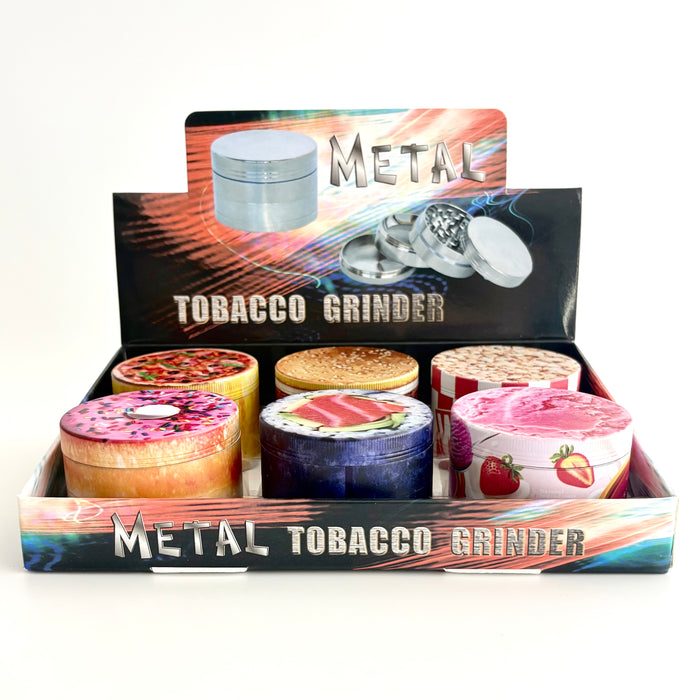 Food Design Grinder 63*44mm 4 Parts-6CT Display Pack Super Supplys Inc