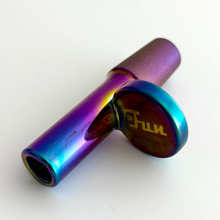 Fortune | Electroplate 14mm Glass Popper Bowl With Gold Logo Bowl · Banger · Oil Burner Fortune Iridescent Purple