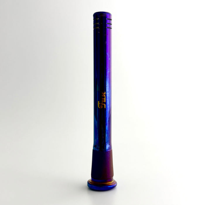 Fortune | Electroplate 5-1/2" Downstem With Gold Logo Downstem · Bowlstem Fortune Electric Blue (B)