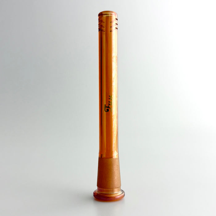Fortune | Electroplate 5-1/2" Downstem With Gold Logo Downstem · Bowlstem Fortune Amber Orange (A)